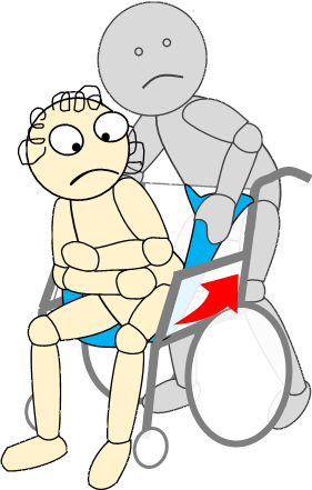 介護技術の骨 コツ ずっこけ座りになる理由とその修正方法 4コマ漫画で考えるリハビリ脳の作り方